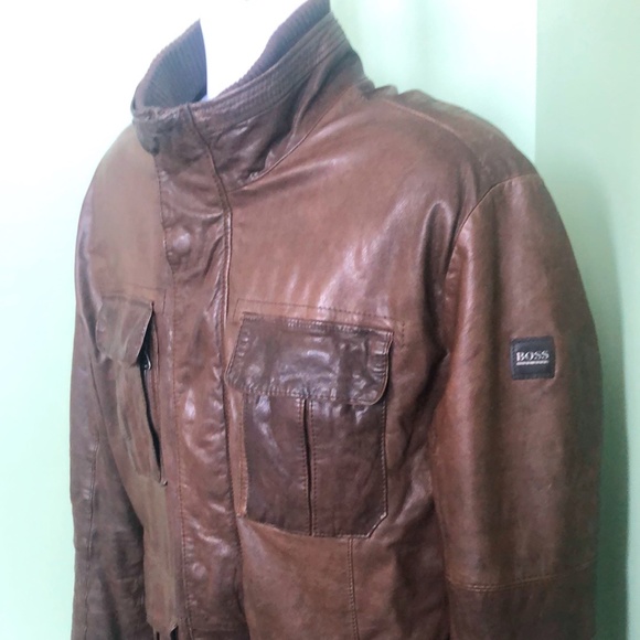 Hugo Boss Leather Jacket Size 44R
